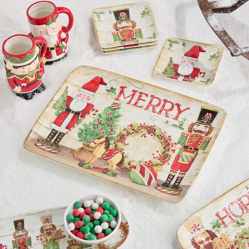 Certifed International Nutcracker Parade Rectangular Platter 16" x 12" - 16 L x 12 W x 1.25 H