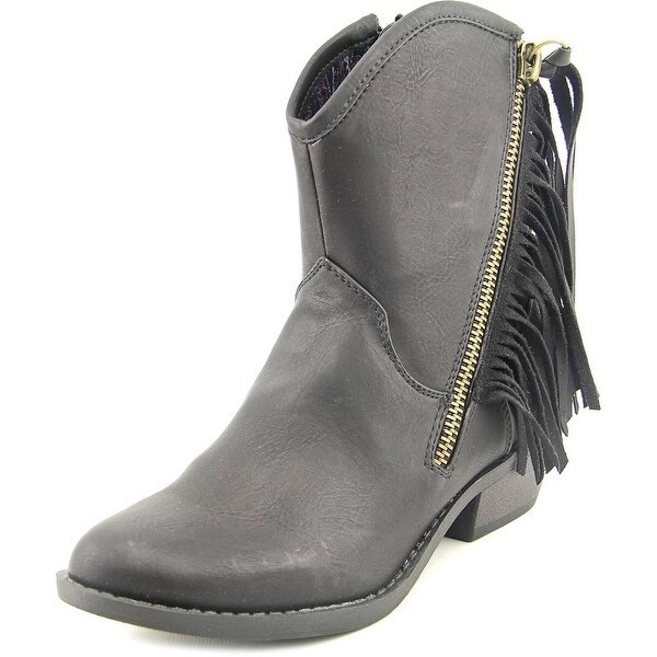 Report Davey Women Round Toe Synthetic Black Ankle Boot