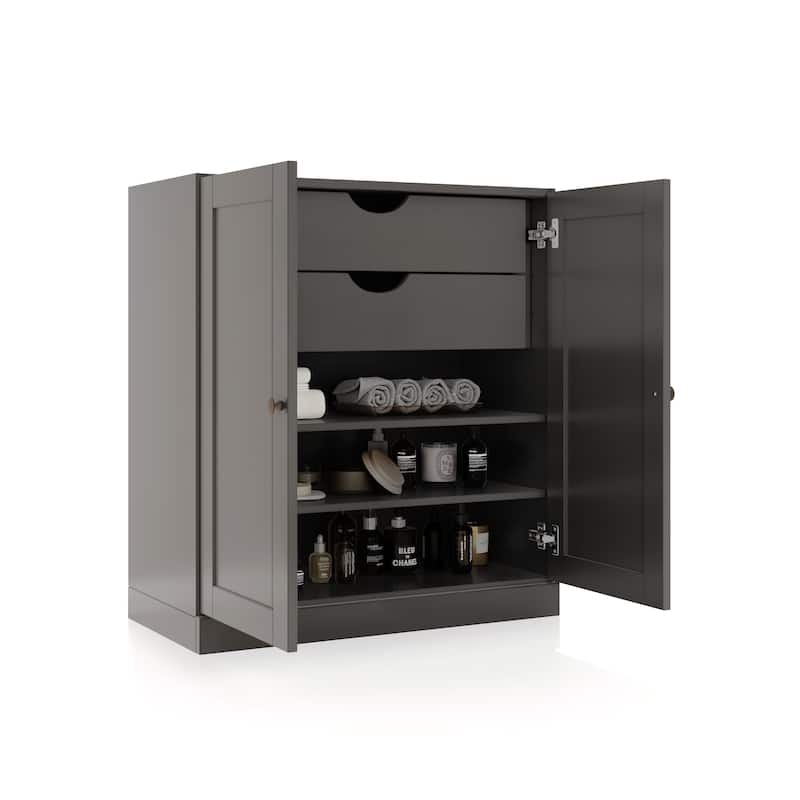 Palace Imports 100% Solid Wood 32" Bathroom Storage Cabinet with Shaker Doors, 2-Drawers and Adjustable Shelves