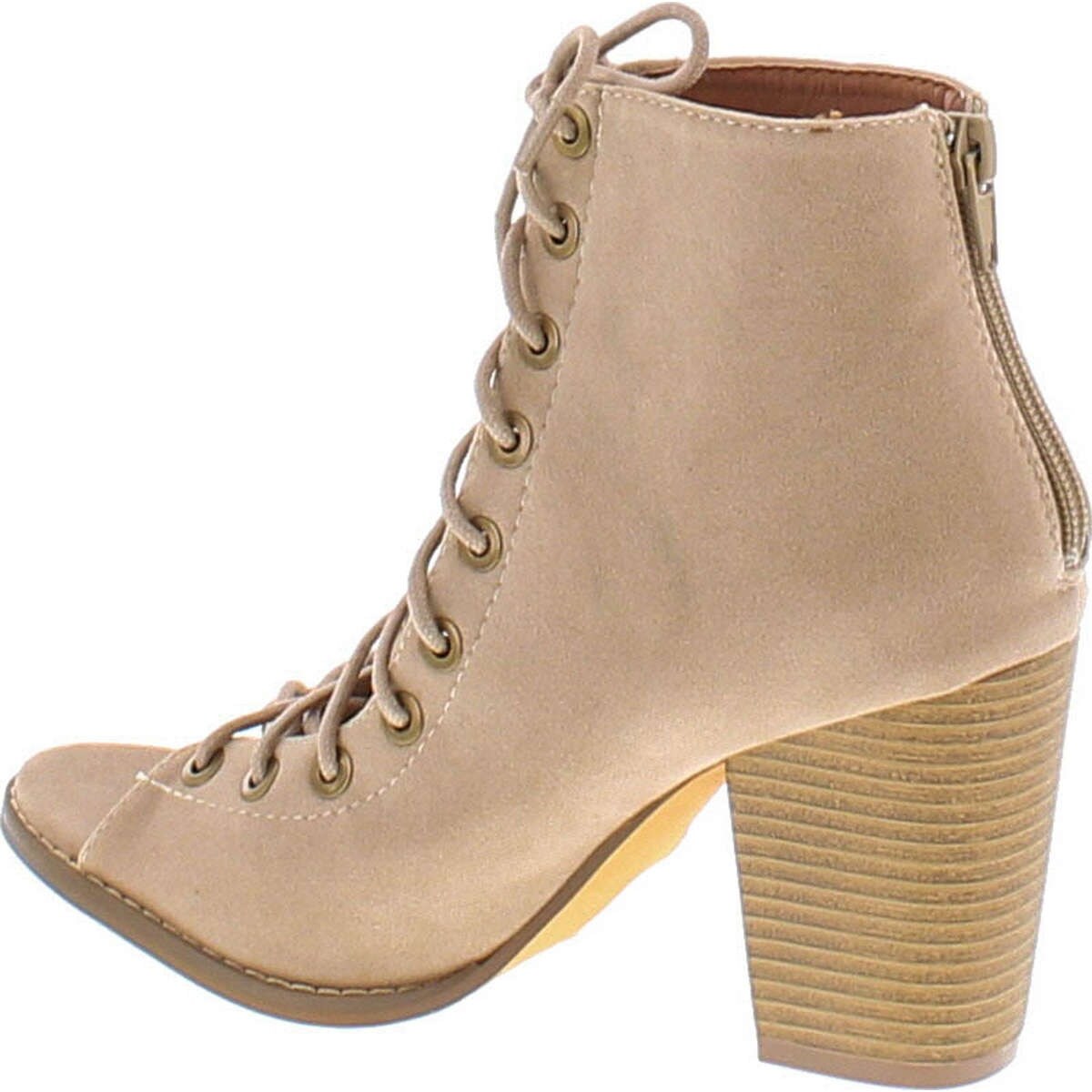 yoki notch womens heeled booties