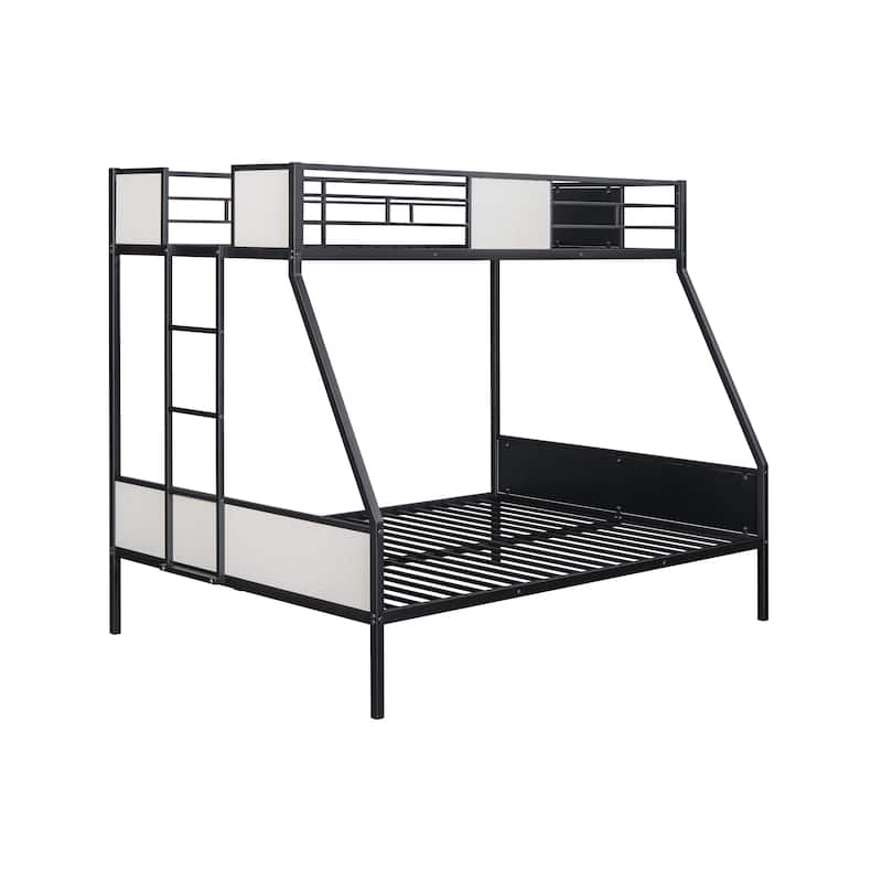 Furniture of America Jown Modern Two-Tone Metal Bunk Bed with Attached Side Ladder