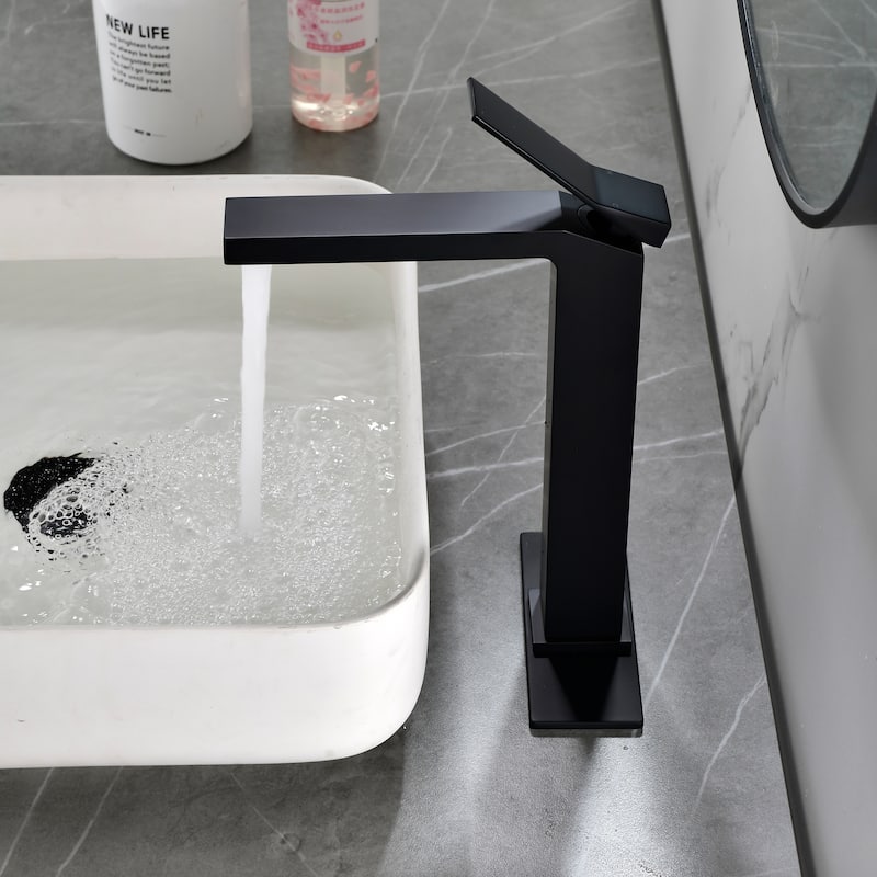 Rbrohant Single Handle Single Hole Bathroom Vessel Sink Faucet, Waterfall Spout Bathroom Faucet,RV Lavatory Vessel Faucet