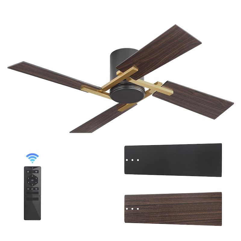 48Inch 4 Two-color Fan Blades Dc Motor Indoor Ceiling Fan With Remote