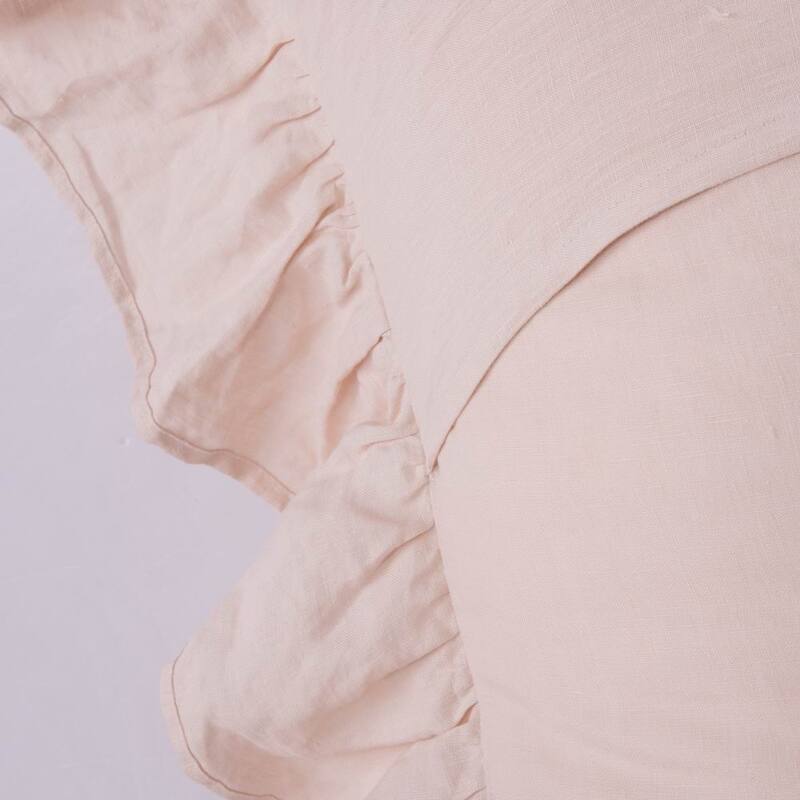 WHOLINENS Washed French Linen Euro Pillow Shams 26x26 Inches