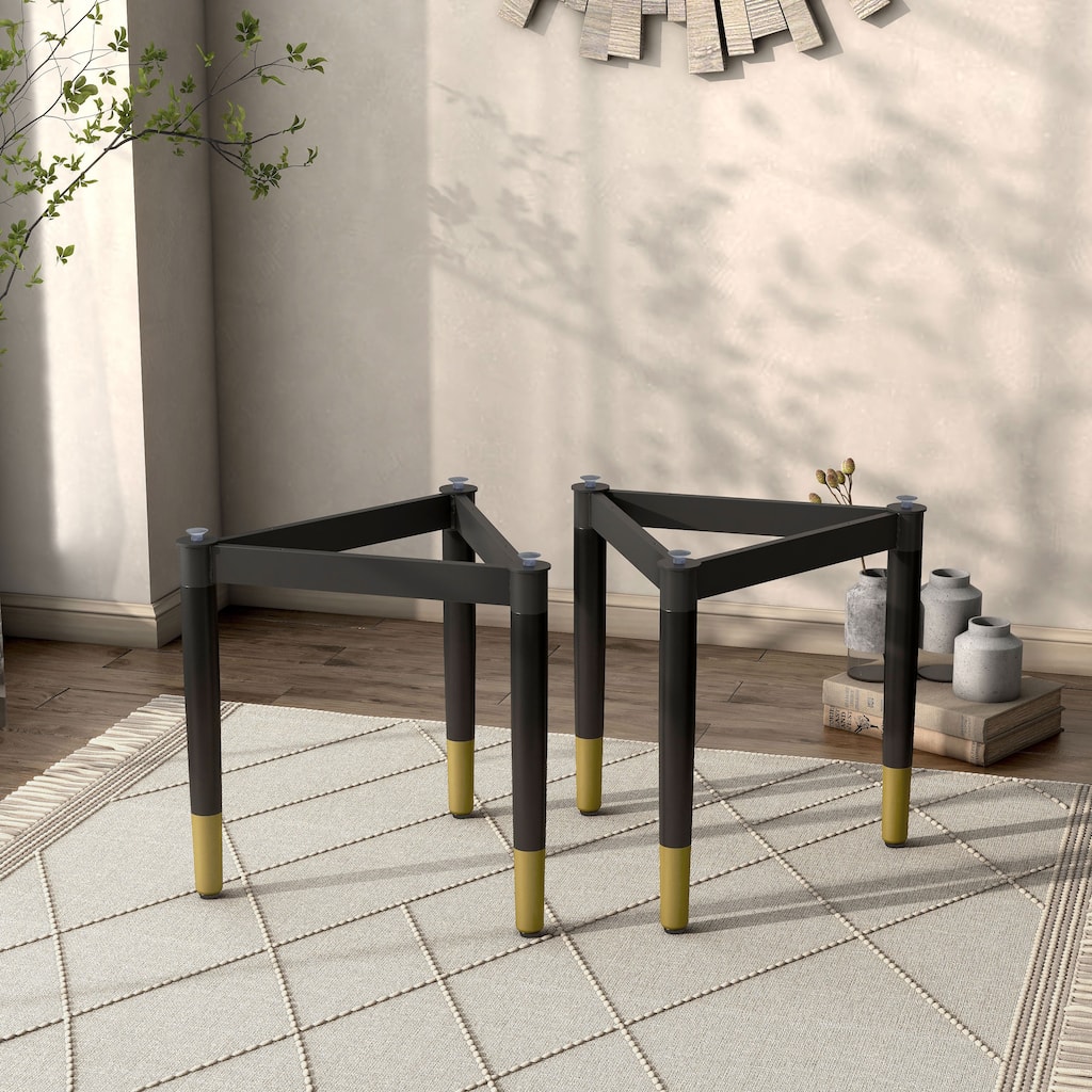Furniture of America Mil Modern Tapered Black & Gold Table Legs for Coffee Table