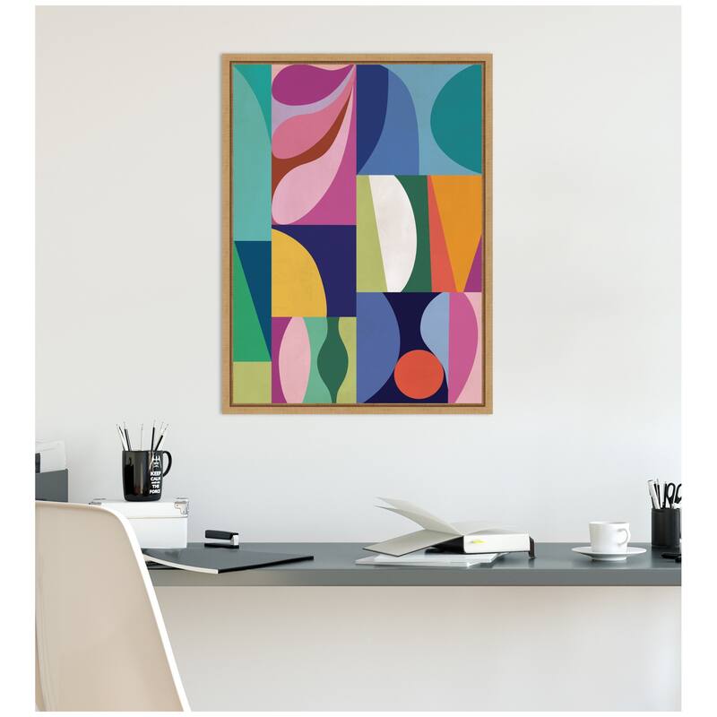 Kate and Laurel Abstract 02 by Rachel Lee Framed Canvas Wall Art Print