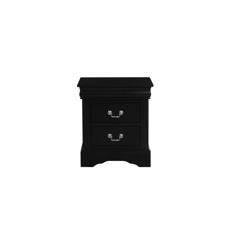 Nightstand with 2 Drawers - Black