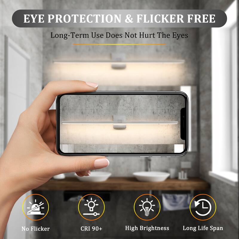 Modern Vanity Lighting Fixtures 24/32/39'' Bathroom Vanity Lights Over Mirror Wall Sconce for Bathroom