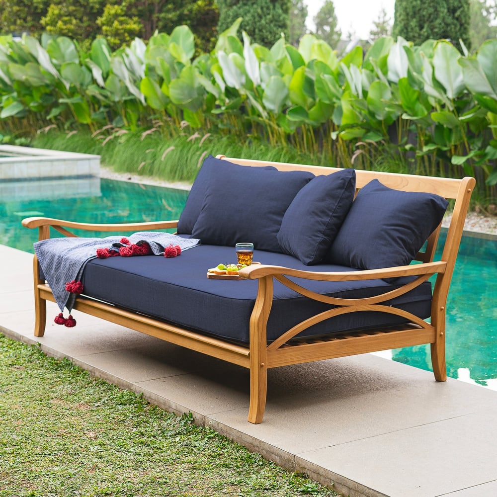Cambridge Casual Lowell Teak Patio Daybed with Cushion