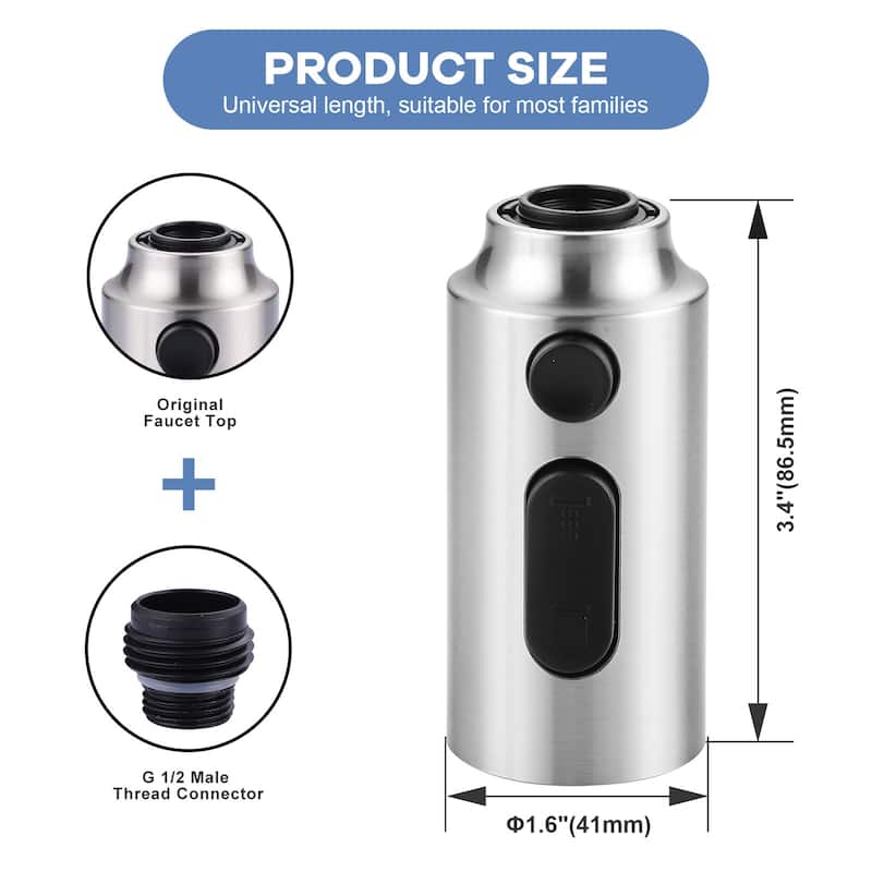 WOWOW Stainless Steel Pull Down Kitchen Faucet Sprayer with 9 Adapters