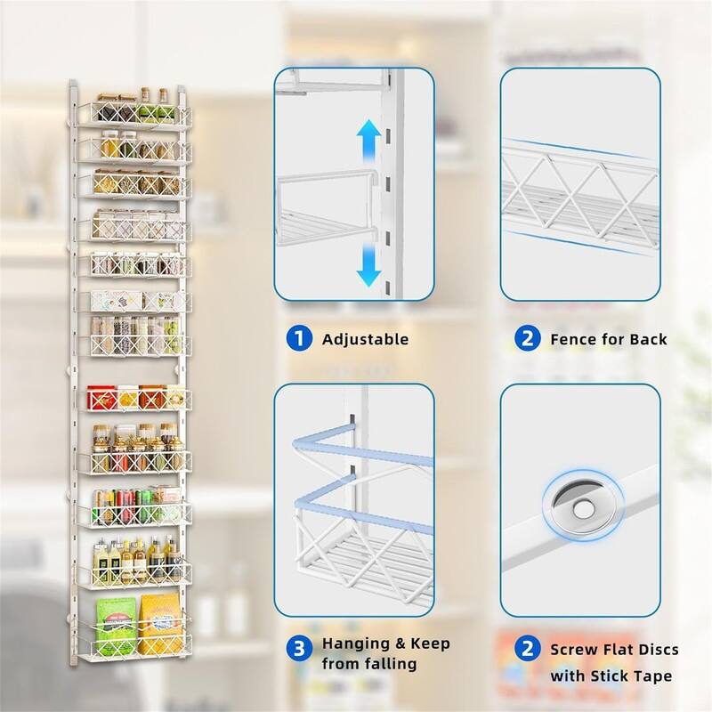 Over the Door Pantry Organizer Over the Door - 16.53"D x 4.72"W x 78.74"H