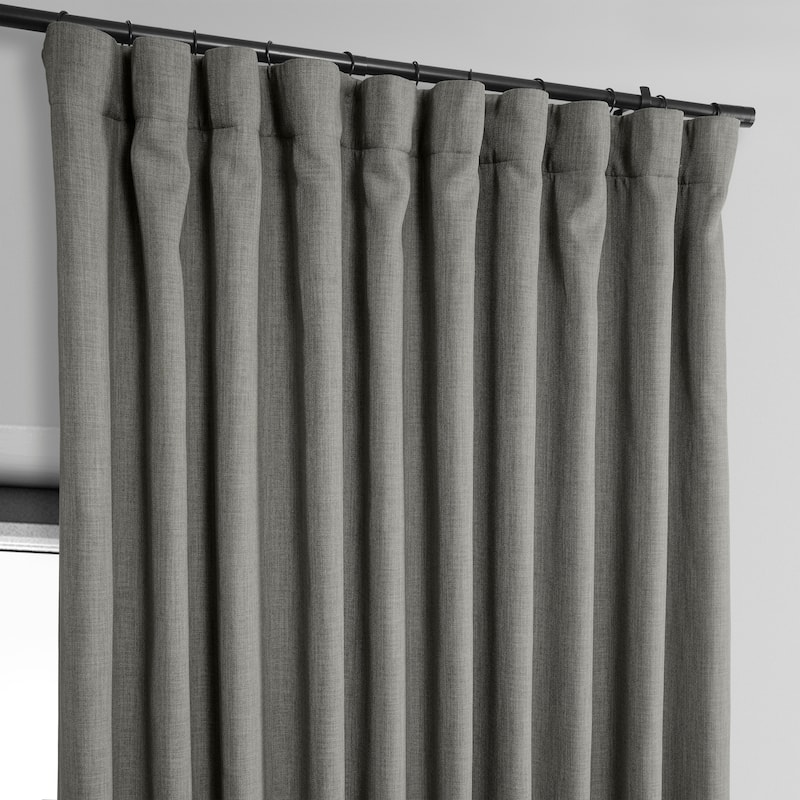 Exclusive Fabrics Faux Linen Extra Wide Room Darkening Curtains (1 Panel)