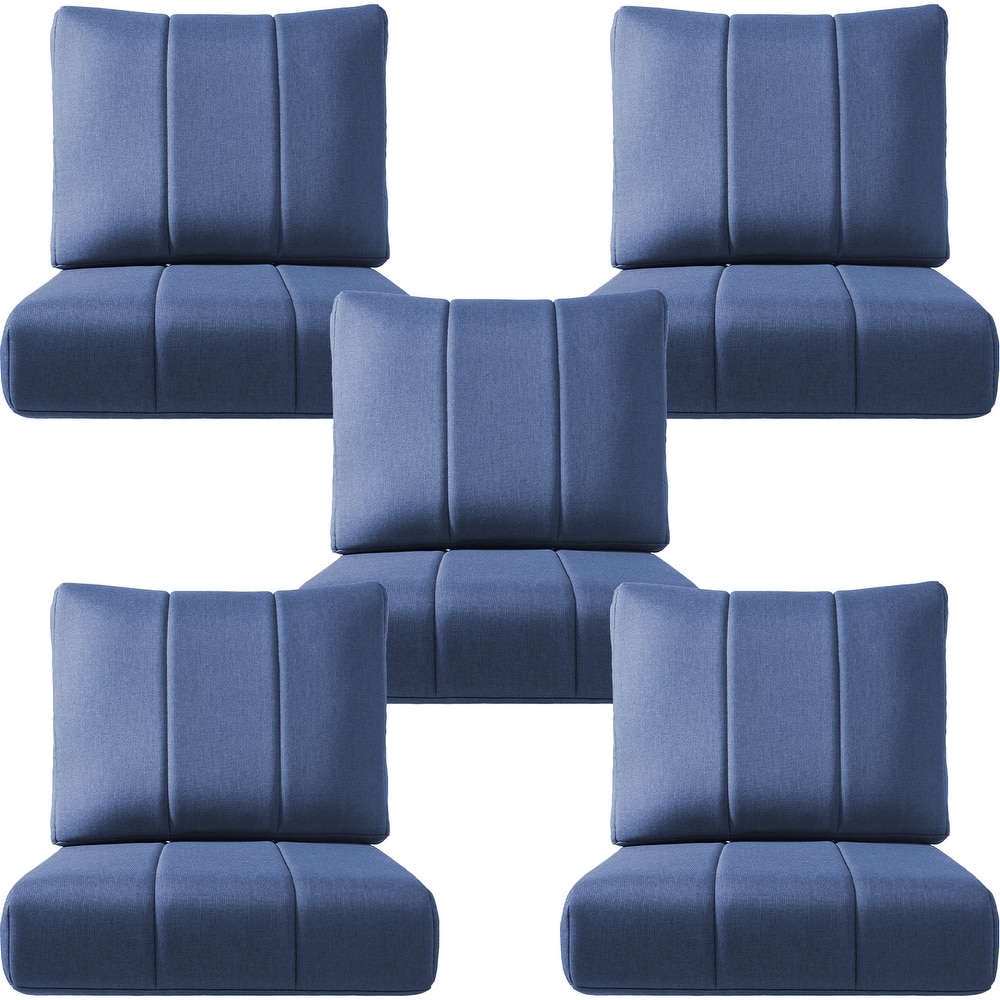 Meyreso 24" W x 24" D x 6" T Water & Fade Resistant Outdoor Lounge Chair Replacement Cushion Set