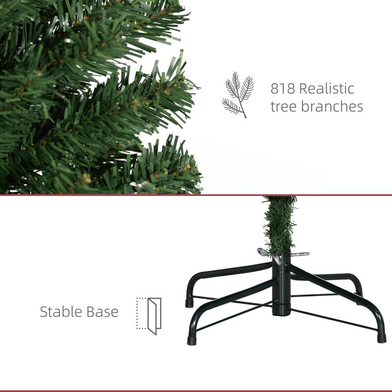 HOMCOM 6/7FT Black Christmas Tree with Stand, Xmas Slim Artificial Christmas Tree Small, Black Christmas Decorations