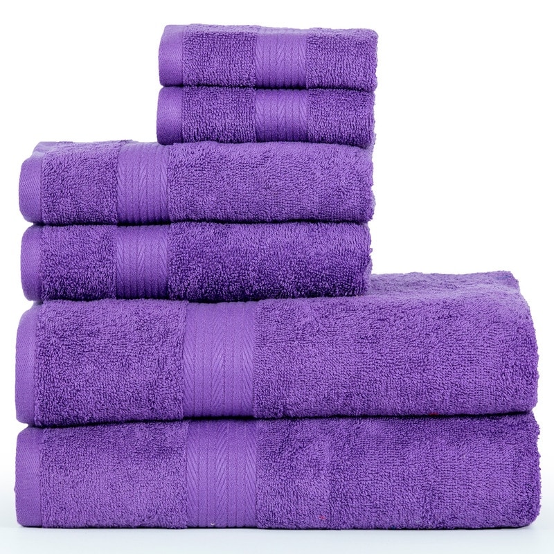 Luxurious Cotton 600 GSM Bathroom Towel Set of 6 by Ample - Picture 37 of 55