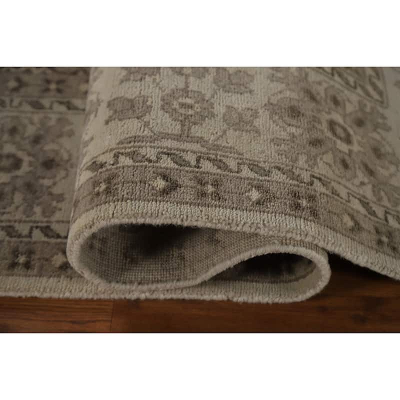 Oushak Oriental Area Rug Hand-Knotted Geometric Wool Carpet - 7'10"x 10'1"