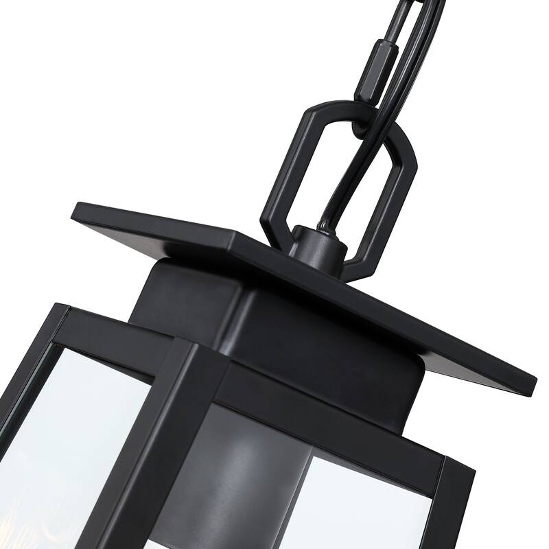 Modern Matte Black 1-Light Outdoor Pendant Light - 5"Wx5"Ex10.43"H