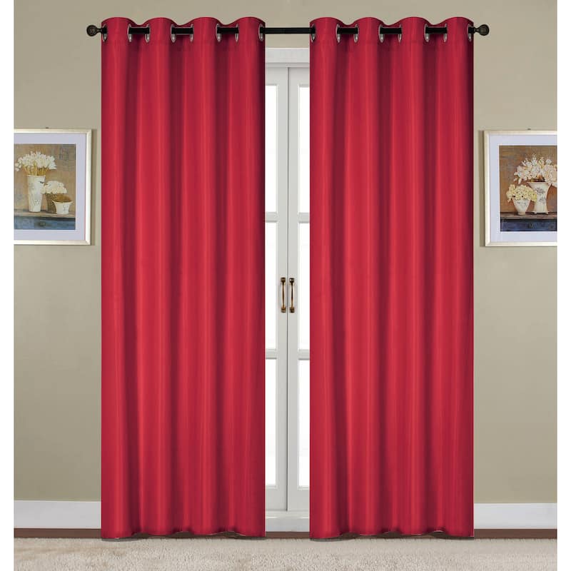 Kennedy Room Darkening Window Curtain Panel 90" - 54 x 90 - Red