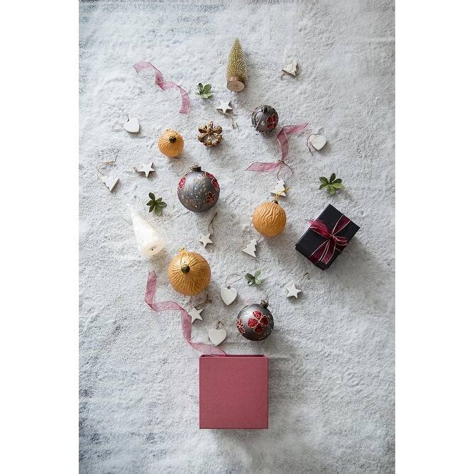 D4.7" Christmas Ball Ornaments, Glass Decorative Hanging Ball Christmas Tree Ornaments for Holiday Decorations, Set of 4