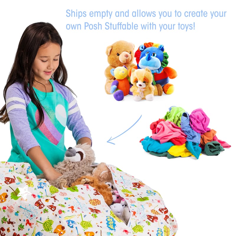 Kids' Stuffed Animal Storage Bean Bag Chair Cover or Toy Organizer