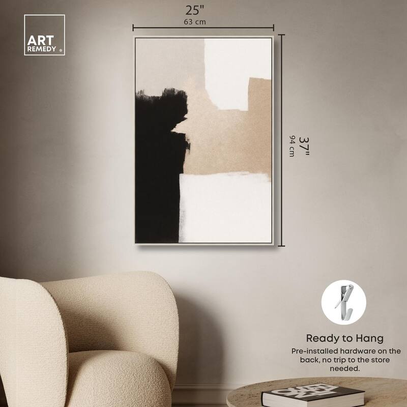 Beige and Black I Canvas by Art Remedy