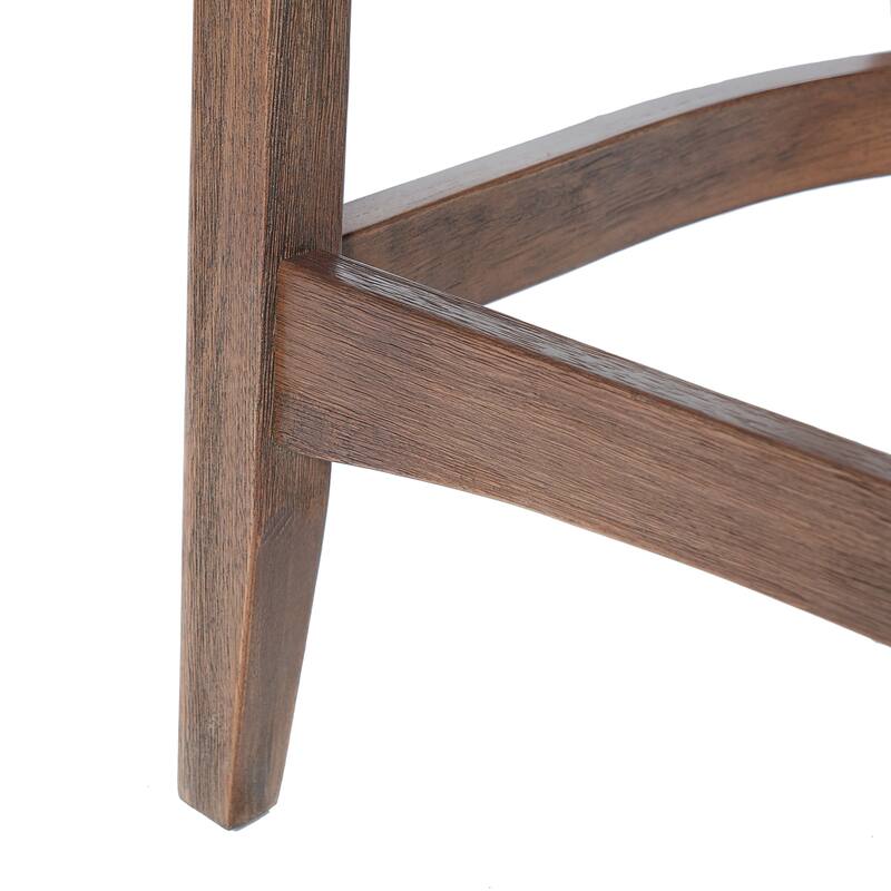 Christopher Knight Home - Mid-Century Upholstered Wooden Counter Stools - 27" Seat Height Bar Stools with Back, Set of 2