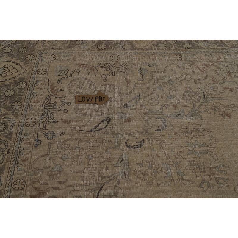 Medallion Tabriz Persian Vintage Rug Hand-Knotted Wool Carpet - 9'9" x 12'8"