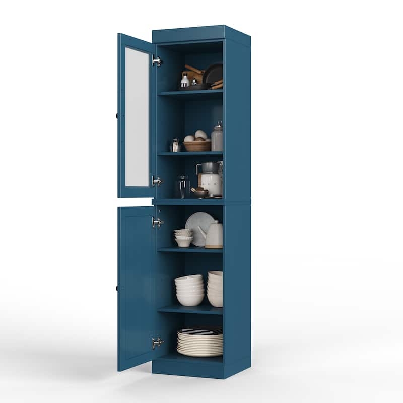 100% Solid Wood 16.5" Kitchen Pantry Cabinet with Doors by Palace Imports