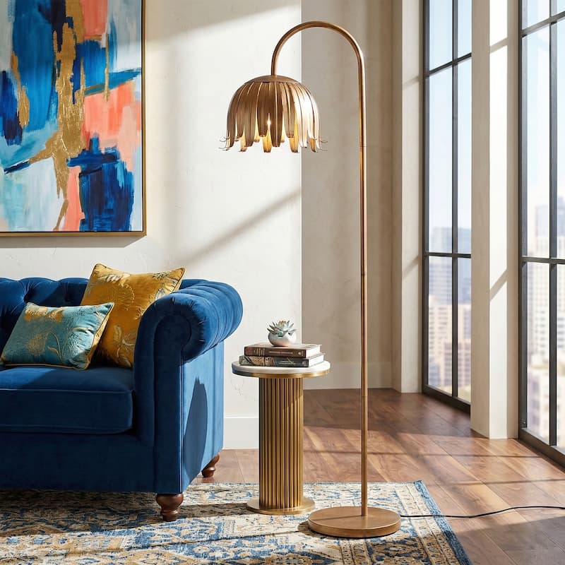 Acroma 60.88" Arched Steel Dimmable Floor Lamp - N/A
