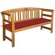 preview thumbnail 1 of 5, vidaXL Patio Bench with Cushion 61.8" Solid Acacia Wood - 61.8" x 17.7" x 32.5"