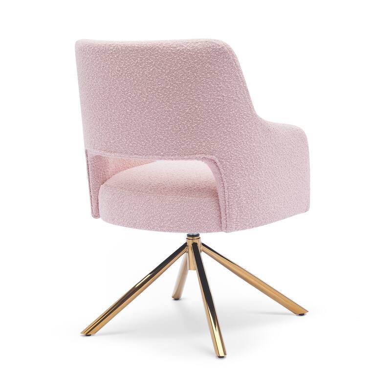 Boucle Polyester Upholstered Swivel Accent Chair - Stain Resistant