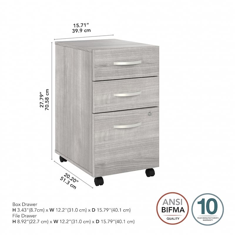 Hybrid 3 Drawer Mobile File Cabinet by Bush Business Furniture