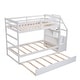 preview thumbnail 44 of 49, Roomfitters Twin-Over-Twin Bunk Bed with Twin Trundle, Sturdy Wooden Frame, 3 Storage Stairs, Safety Guardrails