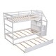 preview thumbnail 33 of 49, Twin Wood Bunk Bed with Trundle & Storage Steps - Comfort & Safety Ensured