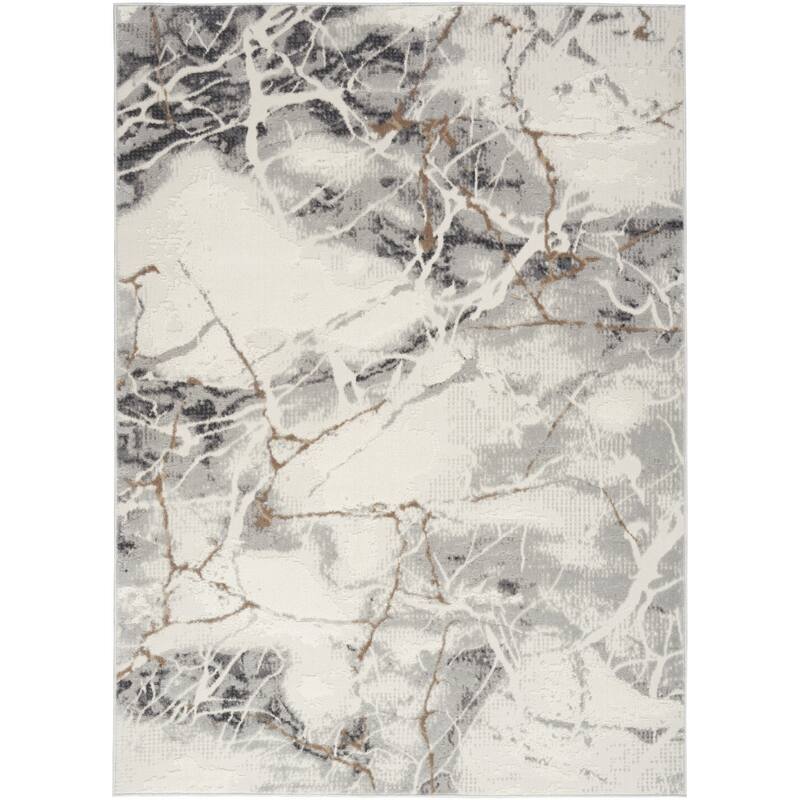 Power Loomed Abstract Modern Non Skid Low Pile Area Rug - 87' X '63' X '0.25