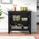preview thumbnail 3 of 8, Anmytek Modern 2-Door Wood Black Kitchen Buffet Sideboard Accent Storage Cabinet with Adjustable Shelf