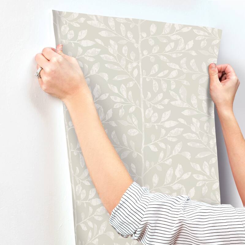 A-Street Prints Sagecrest Light Grey Sapling Wallpaper