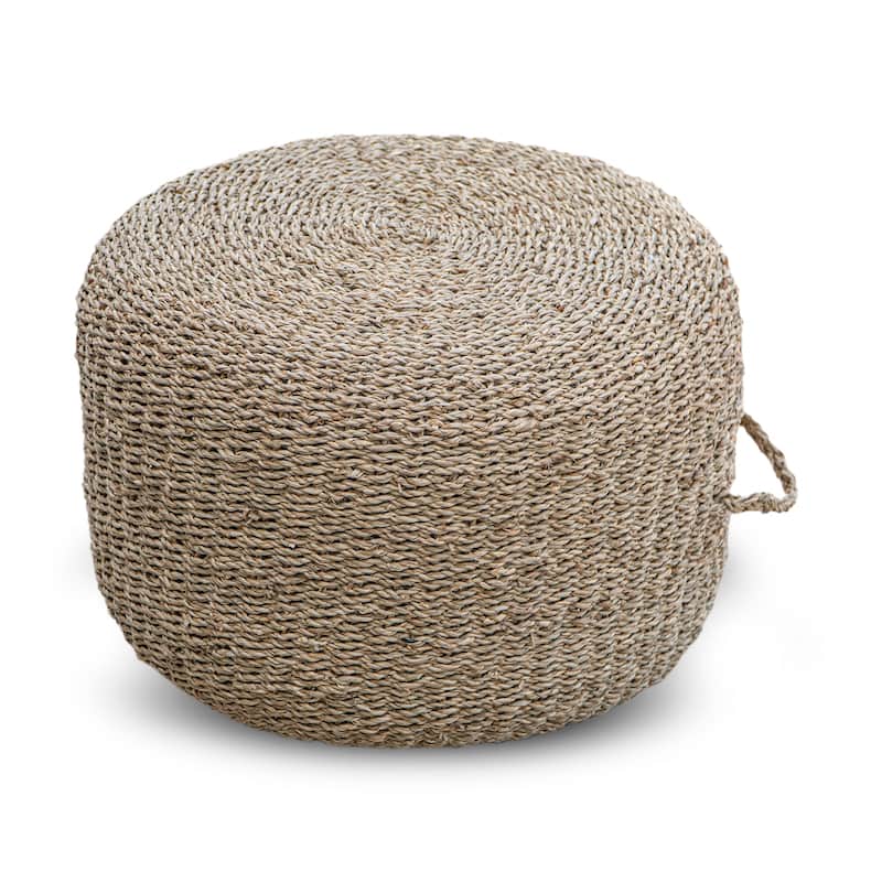 Made4Home Cera Round Natural Woven Accent Ottoman Pouf - Natural