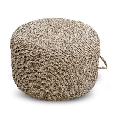 Made4Home Cera Round Natural Woven Accent Ottoman Pouf