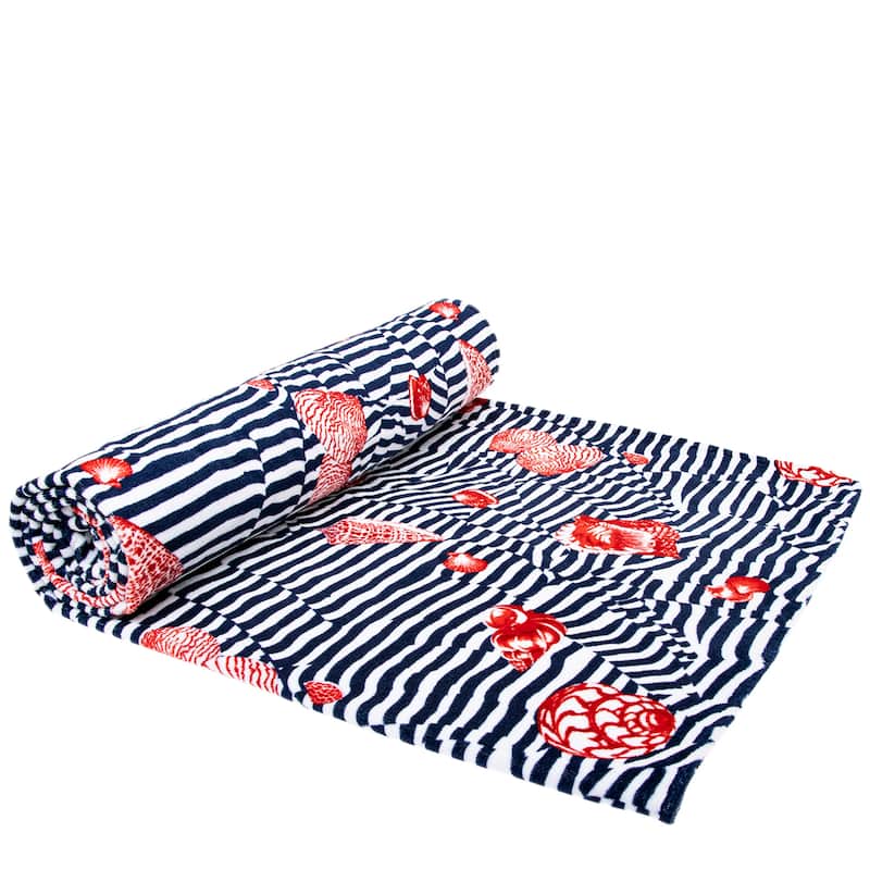 Dolce & Gabbana Stripes and Seashells Beach Towel - 76 x 48 in - 76 x 48 in