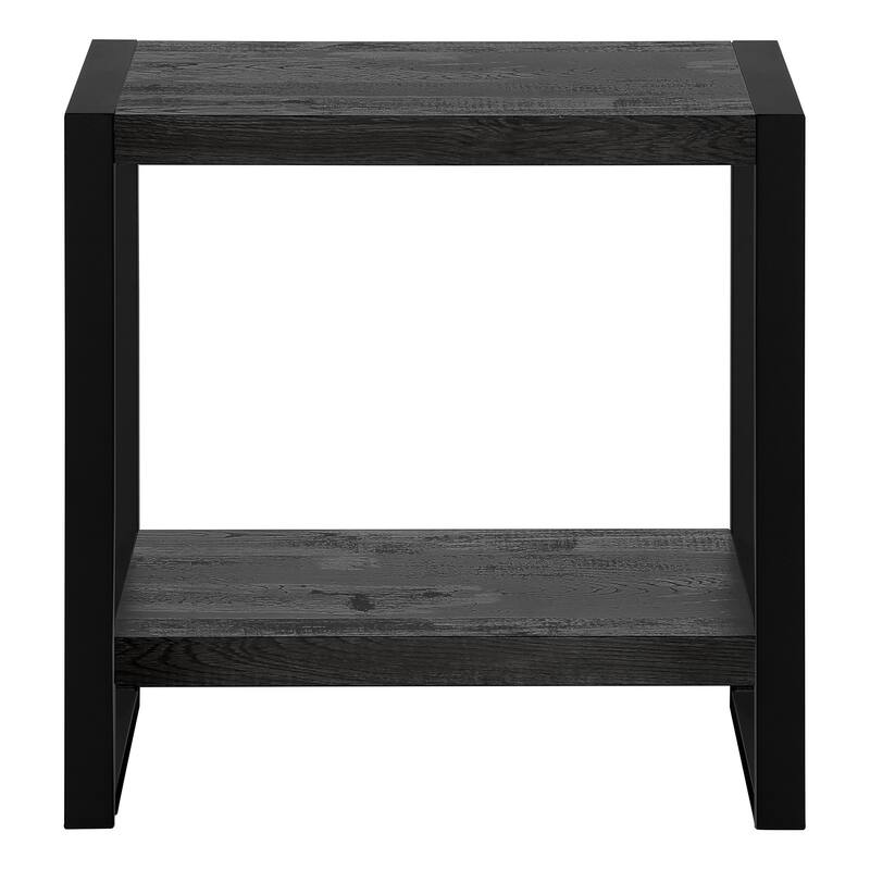 HomeRoots 24" Black End Table With Shelf - 23.75 in. x 23.75 in. x 12.00 in.