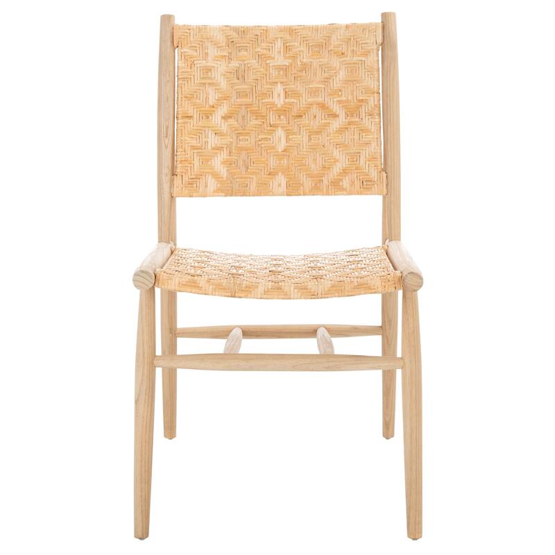 SAFAVIEH Nadine Coastal Rattan Dining Room Chair (Set of 2) - 24.8" x 19.6" L x 15.7" H - 25Wx20Dx35H