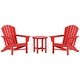 preview thumbnail 60 of 96, Altura Classic Outdoor Eco-Friendly All Weather Adirondack Chairs with Side Table (3-Piece Set)
