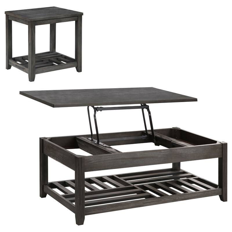 Cliffview Lift Top Coffee And End Table Set Grey