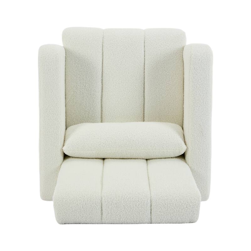 Cream White Rocking Chair for Nursery, Modern Upholstered Accent Chair Glider Chair Armchair for Living Room Bedroom