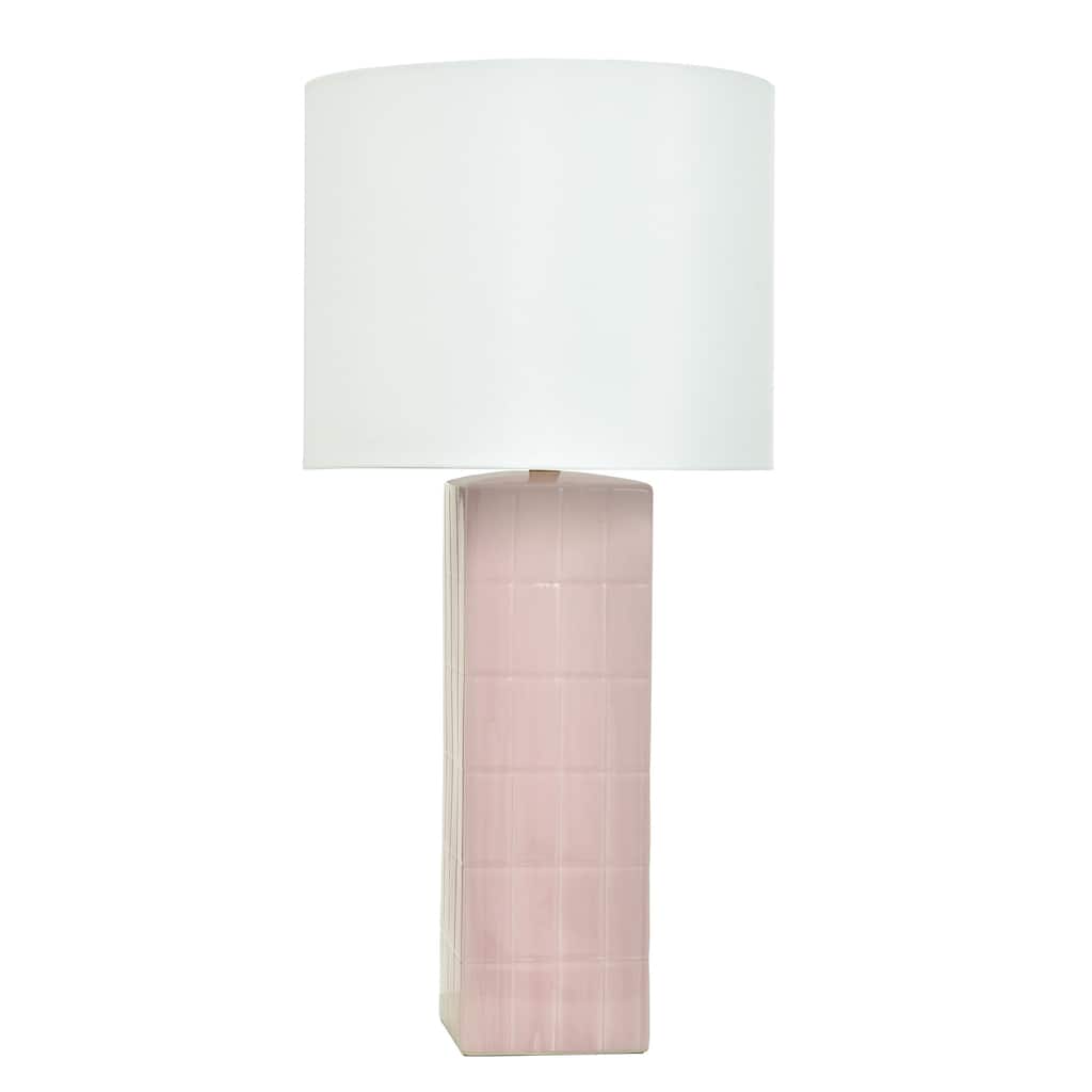 Tamara Day for Stylecraft Augustus Table Lamp - Pink Peony - Off-White Shade