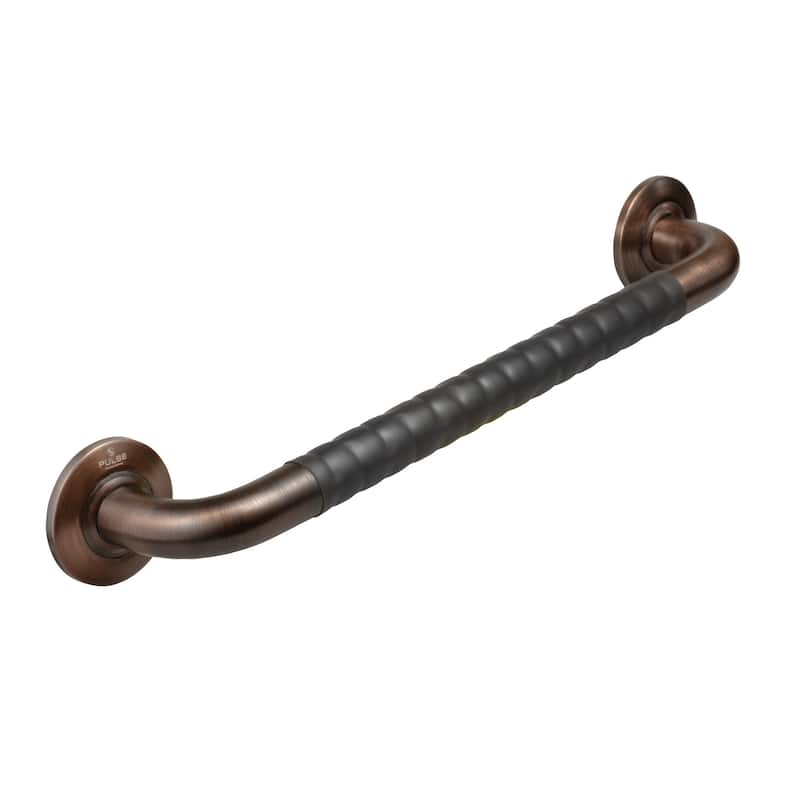 ErgoSafetyBar 18-in Dimpled Ergonomic Soft Grip 32mm Diameter ADA Compliant 500 lb Weight Capacity Oil Rubbed Bronze