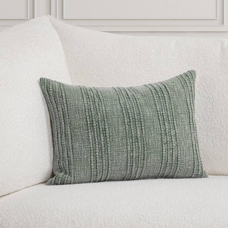 Villa by Classic Home Hannah 100% Cotton 22" Throw Pillow - Green - 14x20