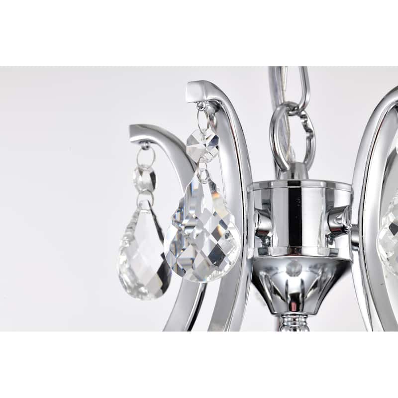 Chrome Finish 5-Light Candle Style Chandelier with Crystal Hanging