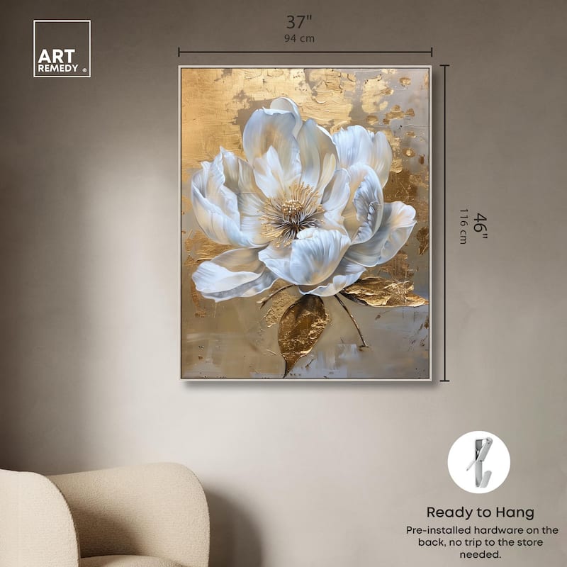 Athenas Flower Canvas Glamorous Feminine Wall Art by Art Remedy